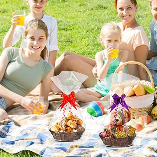 Yesland 16 Pcs Plastic Oval Basket for Gifts Empty, Small Bread Basket