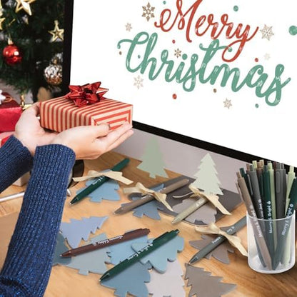 Pasimy 24 Set Christmas Sticky Notes Pens Bulk Xmas Gifts for Coworker