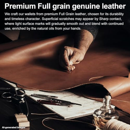 furid Genuine Leather Wallet for Men: Slim RFID Smart Minimalist