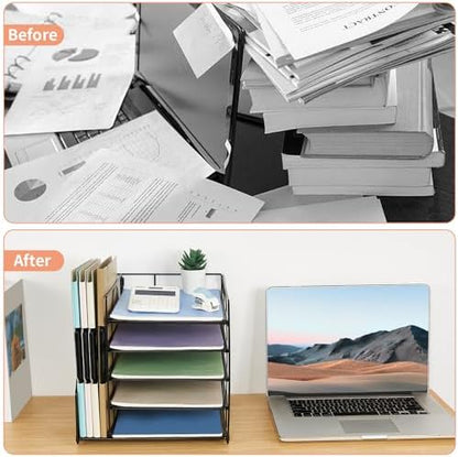 LEKETREE Desk Organizers and Accessories, 5-Tier Paper Letter Tray