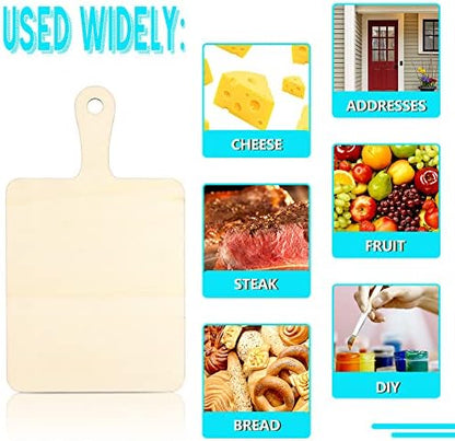 Vmiapxo 16 Pcs Unfinished Wooden Cutting Boards with Handle, 9.4" x