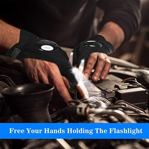 MOIPEJO LED Flashlight Gloves, Gifts for Men Dad Him Boyfriend