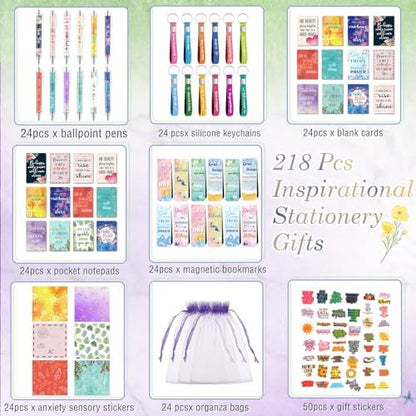 Pasimy 218 Pcs Inspirational Stationery Gifts Motivational Mini