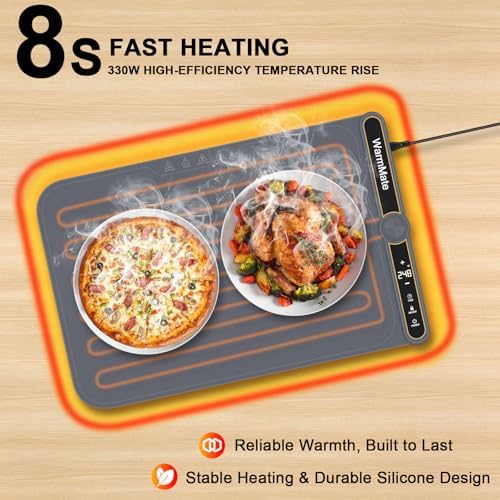 Warming Mat for Food, Upgrade Rapid Heating System, Roll-Up Design