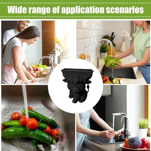 Sponge Holder for Sink Funny Cow Decor with Drainage