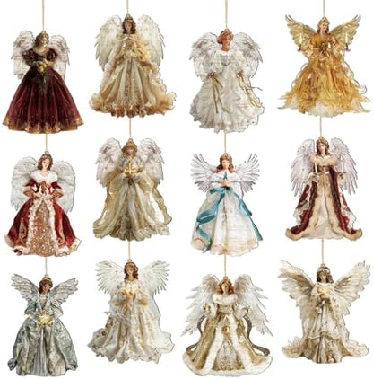 Syhood 12 Pcs Angel Christmas Ornaments Xmas Tree Decor, Vintage