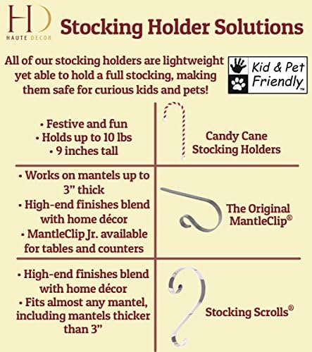 Haute Decor Stocking Scrolls Christmas Stocking Hanger - 2 Pack
