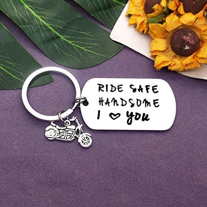 Vadaka Biker Gift Ride Safe Keychain Motorcycle Jewelry Valentine's
