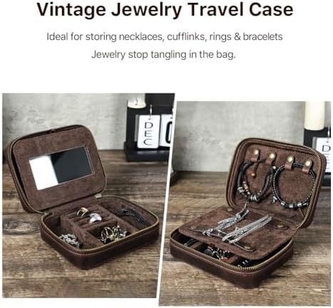 CONTACTS Full Grain Leather Jewelry Box for Men Travel Jewelry