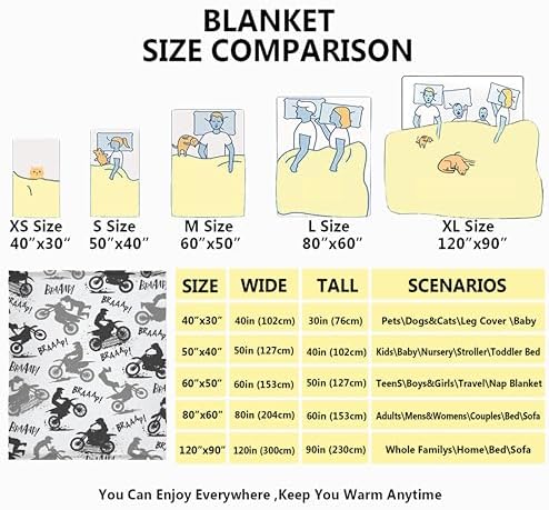 Dirt Bike Blanket Gifts,Ultra Soft Motorbike Throw Blanket Boys Kids