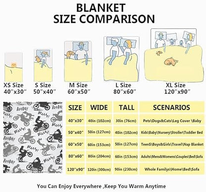 Dirt Bike Blanket Gifts,Ultra Soft Motorbike Throw Blanket Boys Kids