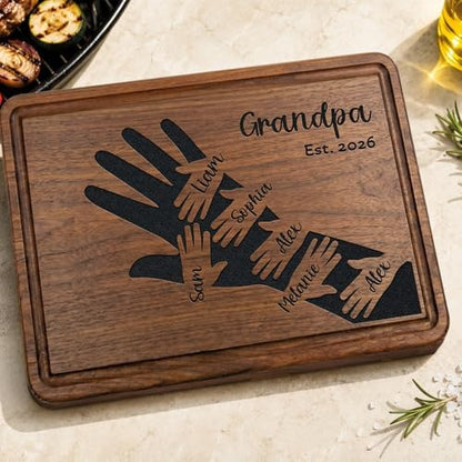 Personalized Dad Cutting Board Gift for Fathers Day, Grandpa, Custom