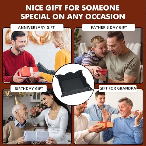 Valet Tray for Men Women - PU Leather Travel Catchall Tray Organizer