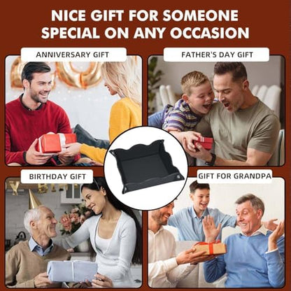 Valet Tray for Men Women - PU Leather Travel Catchall Tray Organizer