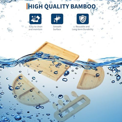 Extra Large Bamboo Cheese Platter Board Set with Magnetic Knife Holder