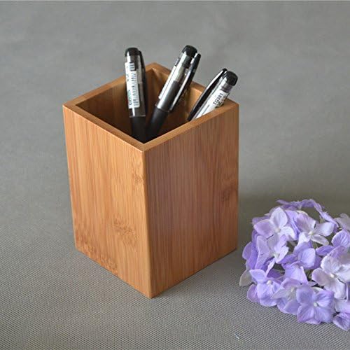 Bamboo Wood Desk Pen Pencil Holder Stand Multi Purpose Use Pencil Cup