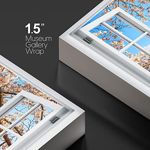 wall26 Canvas Print Wall Art Window View Japanese Sakura Cherry