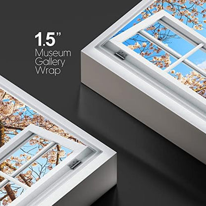 wall26 Canvas Print Wall Art Window View Japanese Sakura Cherry