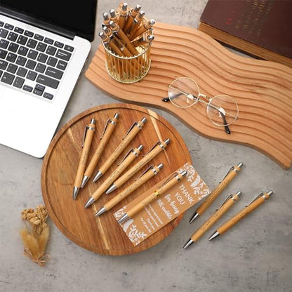 ReliThick 100 Sets Inspirational Bamboo Pen Bulk Employee Appreciation