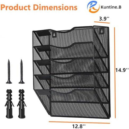 Kuntine.B Wall File Organizer Office Hanging Magazine Holder Wall File