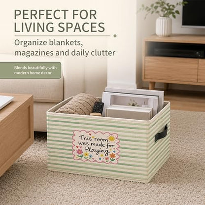 Play Room Storage Bins with Handles, Playroom Decor Essentials, This