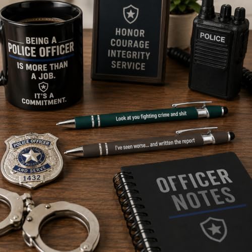 10PC Funny Police Officers Cop Pens Ballpoint Writing Pen Bulk Gifts