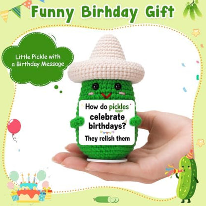Funny Birthday Gifts for Adults Women Men, Handmade Crochet Cute