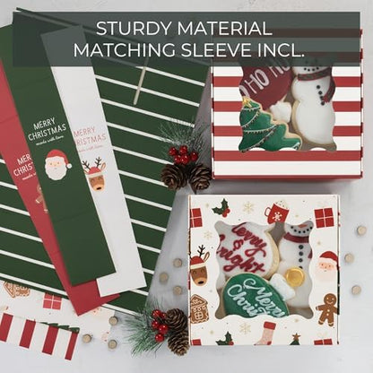 ZICOTO Beautiful Christmas Cookie Boxes Set Of 9 - Cute Containers to