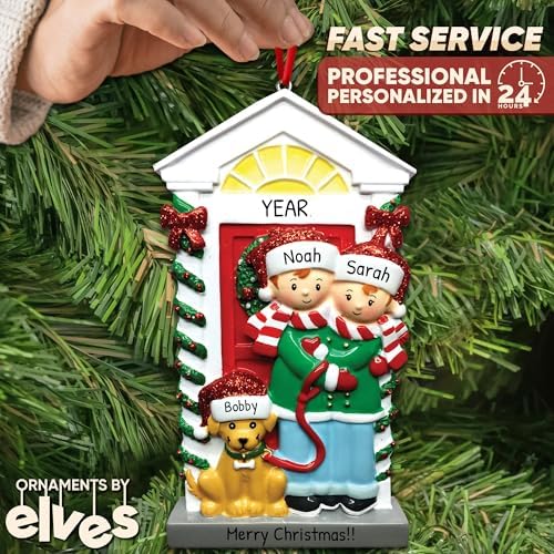 Personalized Couple Ornament 2026, Masked Dog New Home