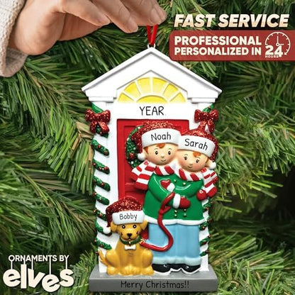 Personalized Couple Ornament 2026, Masked Dog New Home