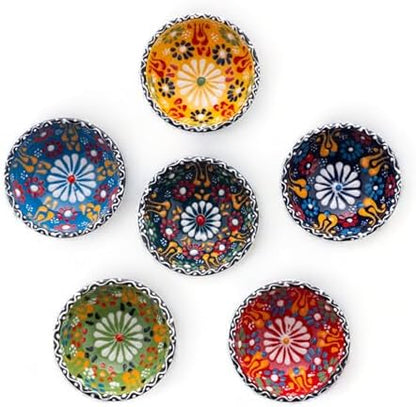 Ceramic Small Dipping Bowls Set of 6, 3.5 Oz Soy Sauce Dish, Handmade