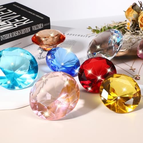 PATIKIL Diamond Crystal Paperweight, 100mm / 3.94" Crystal Paperweight