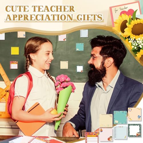9 Pads Teacher Sticky Notes, 3x3 Inch Cute Stick Notepads