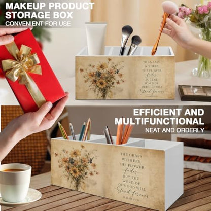 Fall Vintage Christian Floral Pen Pencil Holder Organizer