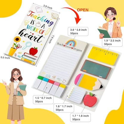 6 Pcs Teacher Appreciation Gifts Pens Sticky Notes A5 Spiral Notebooks