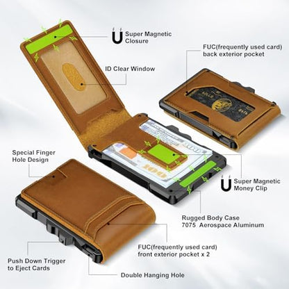 furid Genuine Leather Wallet for Men: Slim RFID Smart Minimalist