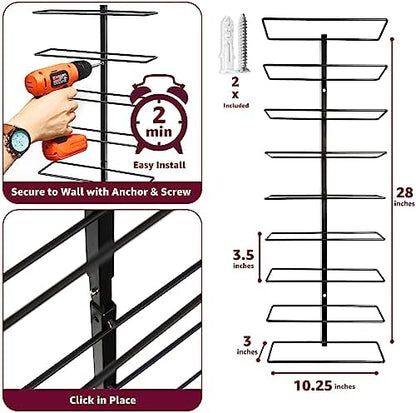 Sorbus Wall Mounted Wine Rack, Metal Bottle Rack (9 Bottle, 1 Pack)