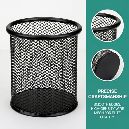 Nicunom 12 Pack Metal Pen Holder Wire Mesh Pen Cup Pencil Holder