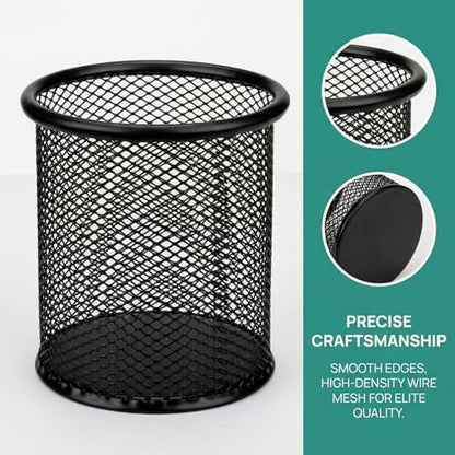 Nicunom 12 Pack Metal Pen Holder Wire Mesh Pen Cup Pencil Holder