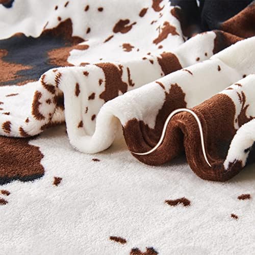 Soft Cow Print Blanket, Ultra Cozy Cow Throw Blanket for Couch Bed and