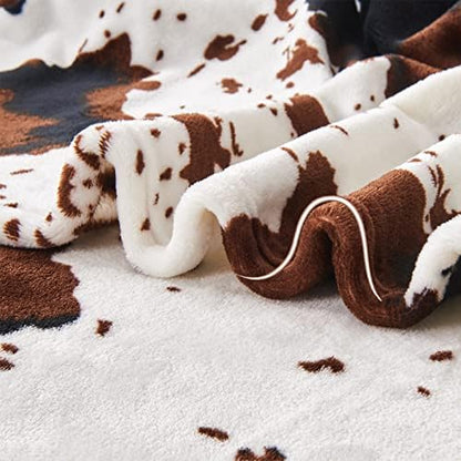 Soft Cow Print Blanket, Ultra Cozy Cow Throw Blanket for Couch Bed and