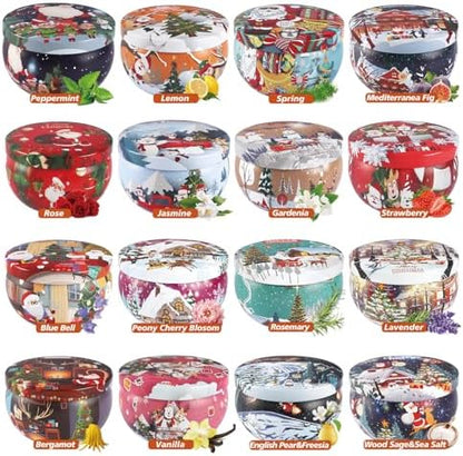 16Pack Christmas Scented Candles Gift- Aromatherapy Candle-Soy