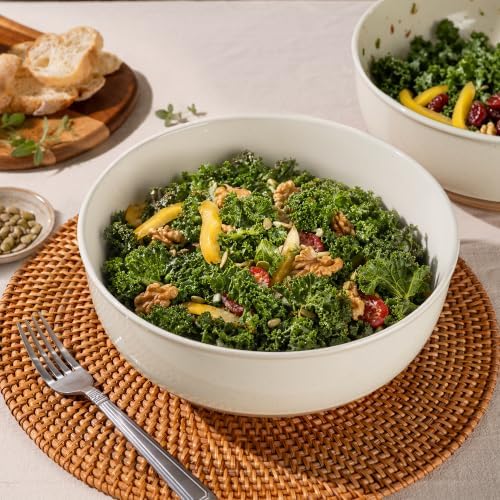 AmorArc 9.8’’ Ceramic Serving Bowls, 3.1 Qt Extra Large Salad Bowls