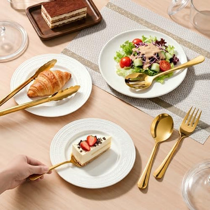11PCS Stainless Steel Gold Serving Utensils, 8.7''Serving