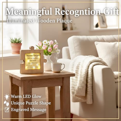 Thyle Coworker Appreciation Gift, Lighted Wooden Puzzle Piece Decor