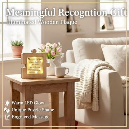 Thyle Coworker Appreciation Gift, Lighted Wooden Puzzle Piece Decor