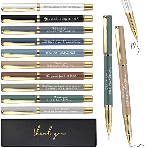 PerKoop 10 Sets Thank You Gifts, Appreciation Pens with Boxes for Men