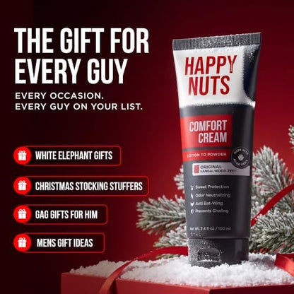 HAPPY NUTS Comfort Cream Deodorant For Men: Anti-Chafing Sweat