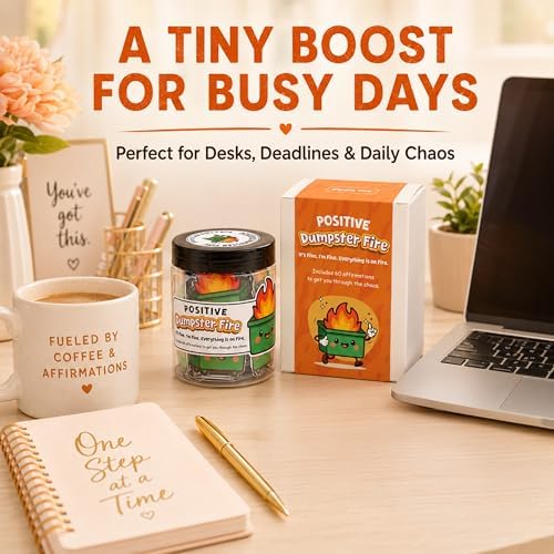 Emotional Supports Dumpster Fire Jar, 60 Positive Affirmation Cards