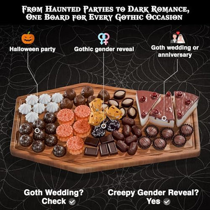 Large Coffin Cutting Board 17x10.5In Gothic Charcuterie Board. Spooky